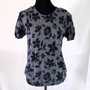 Jones New York Short Sleeve Floral Cotton Sweater, Small